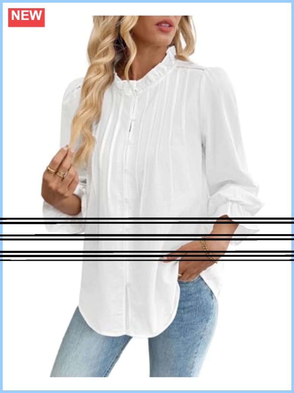 Textured Puff Long Sleeve Button Down Work Blouse